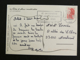 LE LAVANDOU - VAR - FLAMME TEMPORAIRE 75e ANNIVERSAIRE 1988 SUR LIBERTE GANDON - Mechanical Postmarks (Advertisement)
