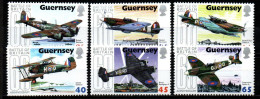 Guernsey 2000 - Mi.Nr. 845 - 850 - Postfrisch MNH - Flugzeuge Airplanes Military Militaria - Airplanes