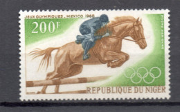NIGER  PA   N° 93    NEUF SANS CHARNIERE  COTE 4.00€   CHEVAL JEUX OLYMPIQUES MEXICO SPORT - Níger (1960-...)