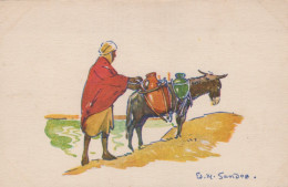 ÂNE Animaux Vintage Antique CPA Carte Postale #PAA110.FR - Donkeys