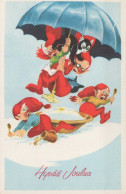 Bonne Année Noël ENFANTS Vintage Carte Postale CPSMPF #PKG511.FR - New Year