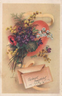 FLEURS Vintage Carte Postale CPSMPF #PKG071.FR - Flores