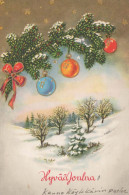 Bonne Année Noël Vintage Carte Postale CPSMPF #PKG192.FR - Nouvel An