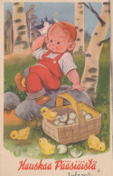 PÂQUES POULET ŒUF Vintage Carte Postale CPA #PKE272.FR - Pascua