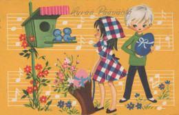 PÂQUES ENFANTS ŒUF Vintage Carte Postale CPA #PKE210.FR - Pascua