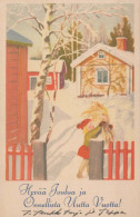 Bonne Année Noël ENFANTS Vintage Carte Postale CPSMPF #PKD324.FR - Nouvel An