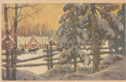 Bonne Année Noël Vintage Carte Postale CPSMPF #PKD634.FR - Nouvel An