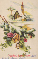 Bonne Année Noël CLOCHE Vintage Carte Postale CPSMPF #PKD695.FR - Nouvel An