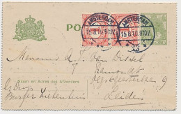 Postblad G. 13 / Bijfrankering Amsterdam - Leiden 1910 - Ganzsachen