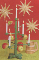 Bonne Année Noël BOUGIE Vintage Carte Postale CPSMPF #PKD139.FR - New Year