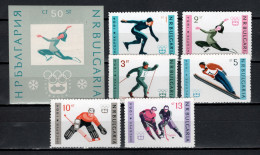 Bulgaria 1964 Olympic Games Innsbruck Set Of 6 + S/s MNH - Inverno1964: Innsbruck