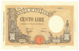 100 LIRE BARBETTI GRANDE B GIALLO TESTINA FASCIO 15/03/1943 QFDS - Regno D'Italia - Altri