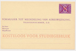 Verhuiskaart G. 32 S - STUDIEGEBRUIK - Postal Stationery