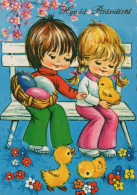 PÂQUES ENFANTS ŒUF Vintage Carte Postale CPSM #PBO320.FR - Pascua