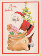 PÈRE NOËL Bonne Année Noël Vintage Carte Postale CPSM #PBO067.FR - Kerstman