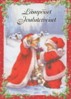 Bonne Année Noël ENFANTS Vintage Carte Postale CPSM #PBM229.FR - New Year