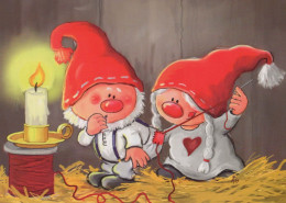 Bonne Année Noël GNOME Vintage Carte Postale CPSM #PBM092.FR - Año Nuevo