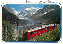 Trains - Chamonix-Mont Blanc - Le Train Du Montenvers - La Mer De Glace - Les Grandes Jorasses - Marcophilie Au Dos - CP - Trains