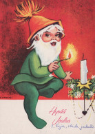 PÈRE NOËL Bonne Année Noël Vintage Carte Postale CPSM #PBL273.FR - Kerstman