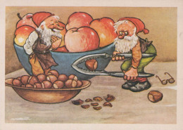Bonne Année Noël GNOME Vintage Carte Postale CPSM #PBA955.FR - Año Nuevo