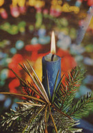 Bonne Année Noël BOUGIE Vintage Carte Postale CPSM #PBA142.FR - New Year