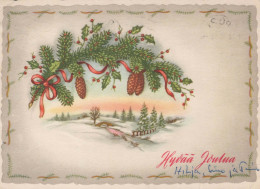 Bonne Année Noël Vintage Carte Postale CPSM #PAZ958.FR - Nouvel An