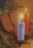 Bonne Année Noël BOUGIE Vintage Carte Postale CPSM #PAZ324.FR - Nouvel An