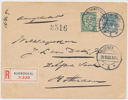 Envelop G. 9 / Bijfrankering Aangetekend Bloemendaal 1908 - Postwaardestukken