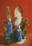 Bonne Année Noël BOUGIE Vintage Carte Postale CPSM #PAZ204.FR - Nouvel An
