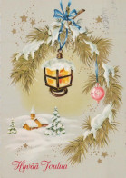 Bonne Année Noël ÉGLISE Vintage Carte Postale CPSM #PAY404.FR - Año Nuevo