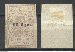 MEXICO Distrito De Jonacatepec 1878 Revenue Tax Taxe Cuntribution Personal (*) - Mexique