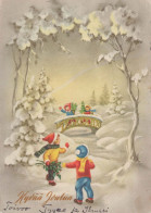Bonne Année Noël ENFANTS Vintage Carte Postale CPSM #PAY026.FR - New Year