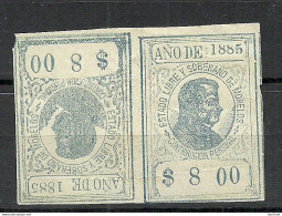 MEXICO 1885 Revenue Tax Taxe As Tete-beche Pair (*) - Mexiko