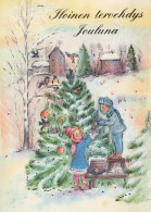 Bonne Année Noël ENFANTS Vintage Carte Postale CPSM #PAW714.FR - Año Nuevo
