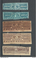 MEXICO 1890-1893 Revenue Tax Taxe Geb√ºhrenmarken, 5 Pcs. - Mexico