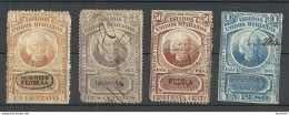 MEXICO 1875 Revenue Tax Taxe Renta Del Timbre, 4 Stamps, O - Mexique