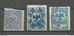 MEXICO 1895-1907, 3 Stamps, Coat Of Arms, O NB! One Stamp Has A Thin! - Messico