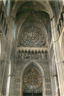 51 - Reims - Intérieur De La Cathédrale Notre Dame - Revers Du Grand Portail Et Les Rosaces - Vitraux Religieux - CPM -  - Reims
