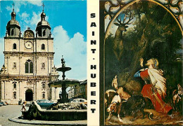 Belgique - Saint Hubert - Multivues - Automobiles - La Conversion De St-Hubert - Art Penture Religieuse - Carte Neuve -  - Saint-Hubert