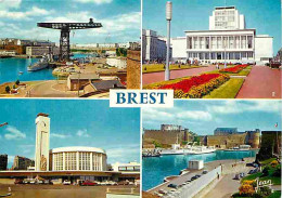 29 - Brest - Multivues - Automobiles - Gare - Flamme Postale - Voir Scans Recto Verso  - Brest