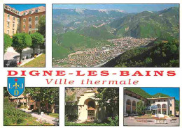 04 - Digne Les Bains - Multivues - Blasons - Flamme Postale De Digne Les Bains - CPM - Voir Scans Recto-Verso - Digne