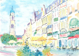 59 - Cambrai - La Place Aristide Briand - Art Peinture - Aquarelle De Frédérique Mercier - CPM - Voir Scans Recto-Verso - Cambrai