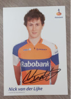 Autographe Nick Van Der Lijke Rabobank - Cyclisme