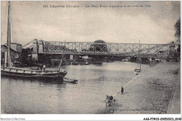 AAGP7-33-0658- LIBOURNE- Les Deux Ponts Suspendus Et Les Rives De L'Isle - Libourne