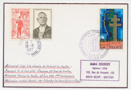 Card / Postmark France 1977 Charles De Gaulle - Sonstige & Ohne Zuordnung