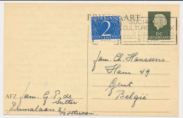Briefkaart G. 313 / Bijfrankering Rotterdam - Belgie 1954 - Postwaardestukken