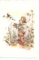 Illustrator - E. Maison Kurt - Boy, Flowers, Bird, Butterfly, Garçon, Fleurs, Oiseau, Papillon, Junge, Blumen, Vogel - Autres & Non Classés