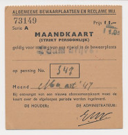 Maandkaart Rijwielstalling Amsterdam 1947 - Fiscales