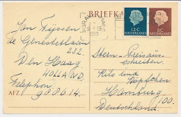 Briefkaart G. 319 / Bijfrankering Den Haag - Duitsland 1959 - Postwaardestukken