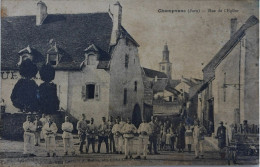 Cpa 1919 Champvans Jura Rue De L'église - BAA01 - Sonstige & Ohne Zuordnung